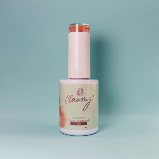 Base Diamond Light 15 ml · Gel nivelador con micro-destellos nude