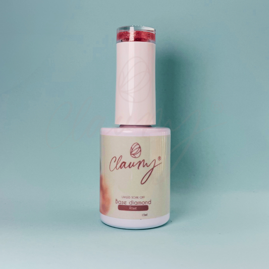 Base Diamond Rose 15 ml · Brillo rubí rosado autonivelante