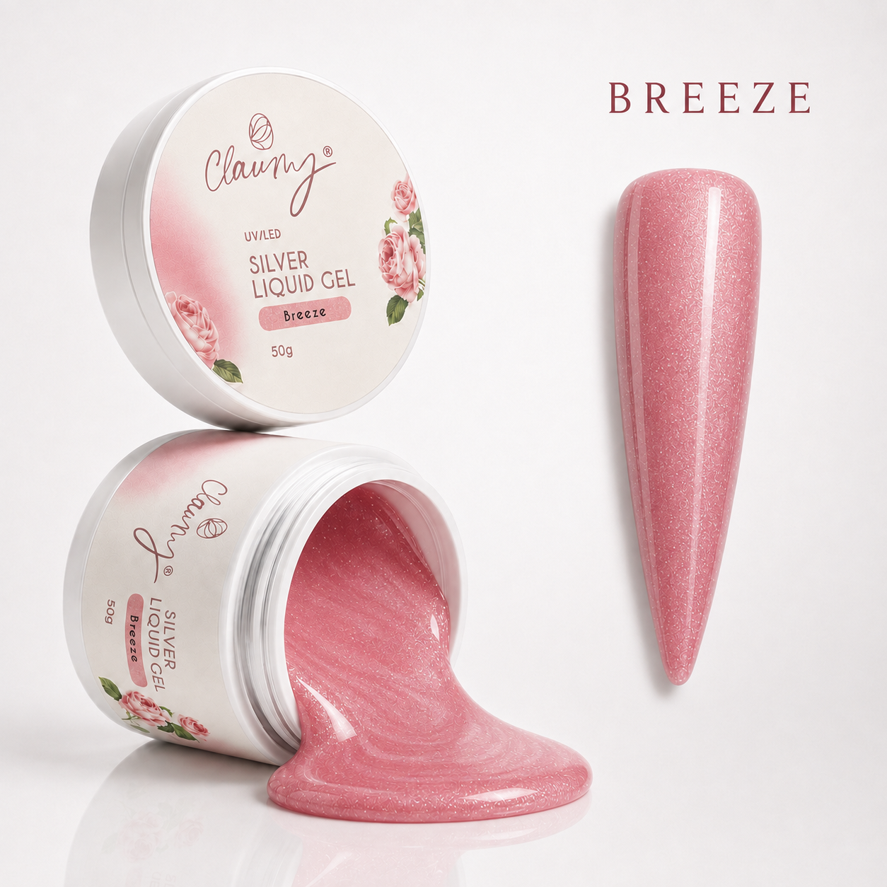 Silver Liquid Gel Breeze — Gel Líquido Purpurina Plateada Claumy® 50g - Academia Claumy Velazquez