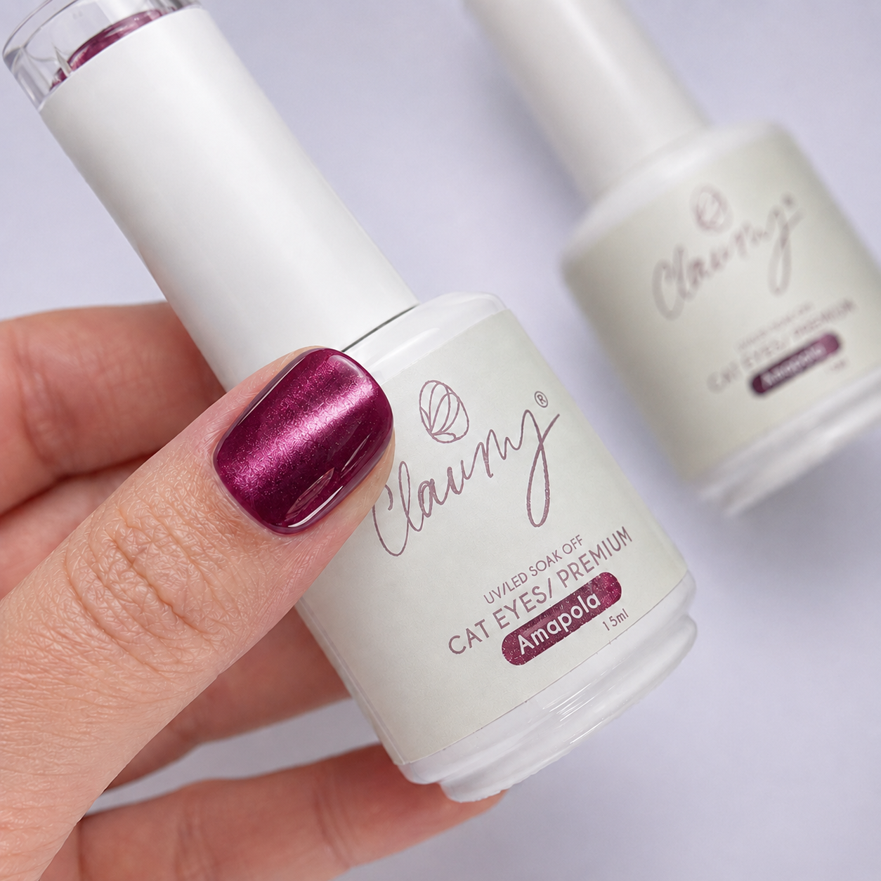 Premium Cat Eyes Amapola — Esmalte Magnético Midnight Purple Claumy® 15ml - Academia Claumy Velazquez