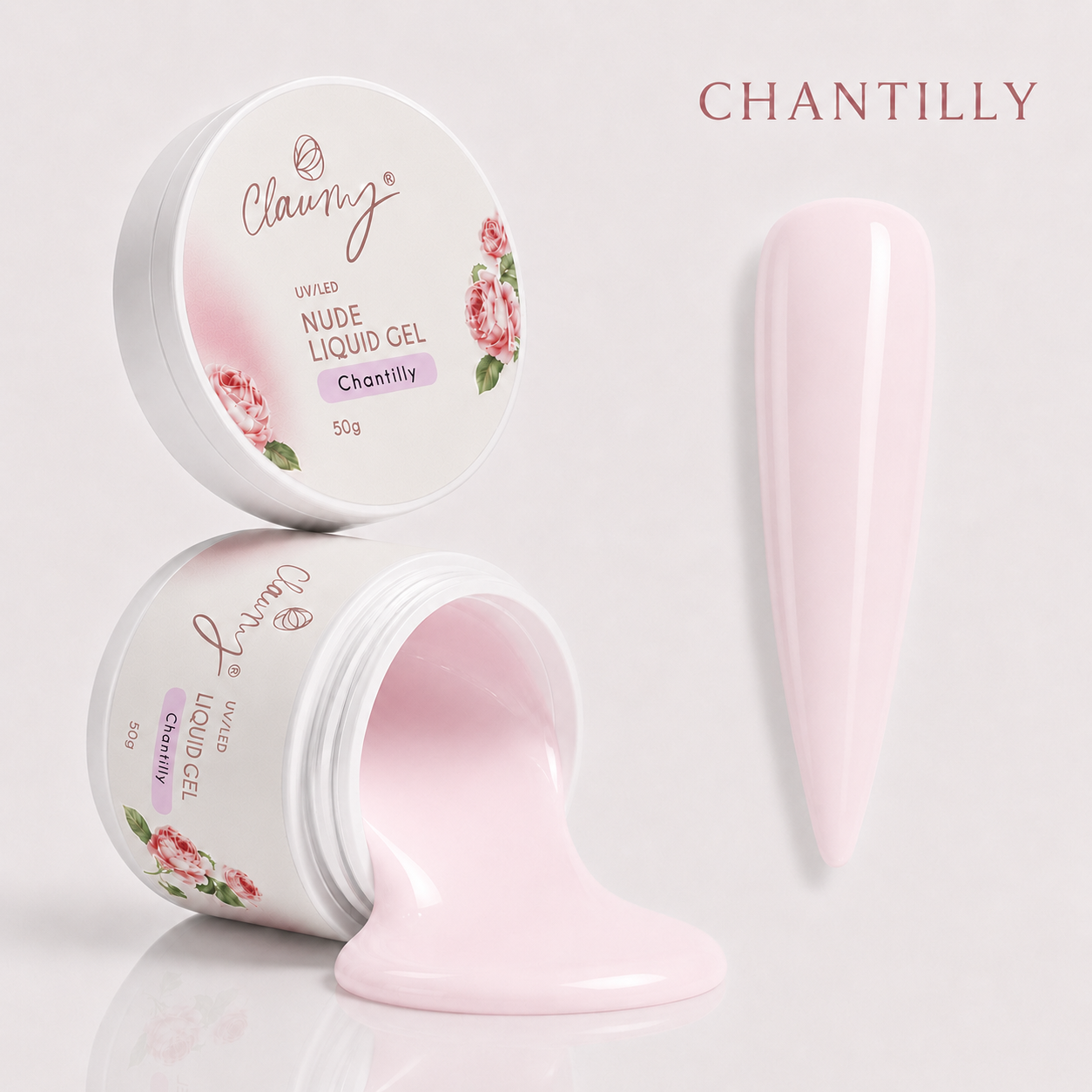 Nude Liquid Gel Chantilly — Gel Líquido Construcción Profesional Claumy® 50g