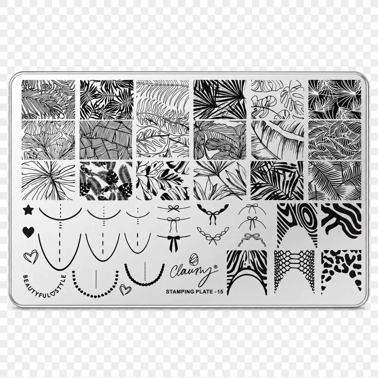 Placas de stamping reutilizables con grabado profesional 🧩 Claumy® Stamping Plates Precision