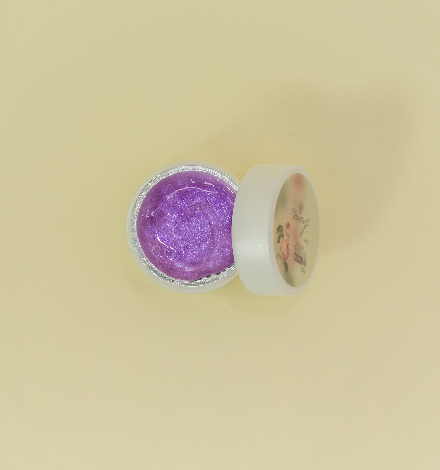 💜 Gel Builder Stellar Claumy Nº 13 – Lila Místico con Micro Purpurina
