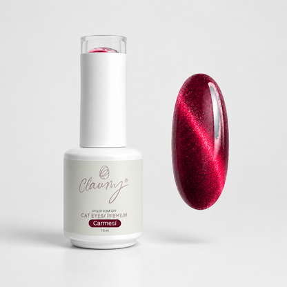 Premium Cat Eyes Carmesí — Esmalte Magnético Pigeon Blood Claumy® 15ml - Academia Claumy Velazquez