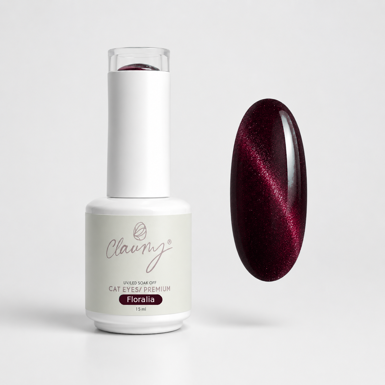 Premium Cat Eyes Floralia — Esmalte Magnético Midnight Purple Claumy® 15ml - Academia Claumy Velazquez