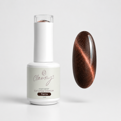 Premium Cat Eyes Tierra — Esmalte Magnético Brown Pearl Claumy® 15ml - Academia Claumy Velazquez