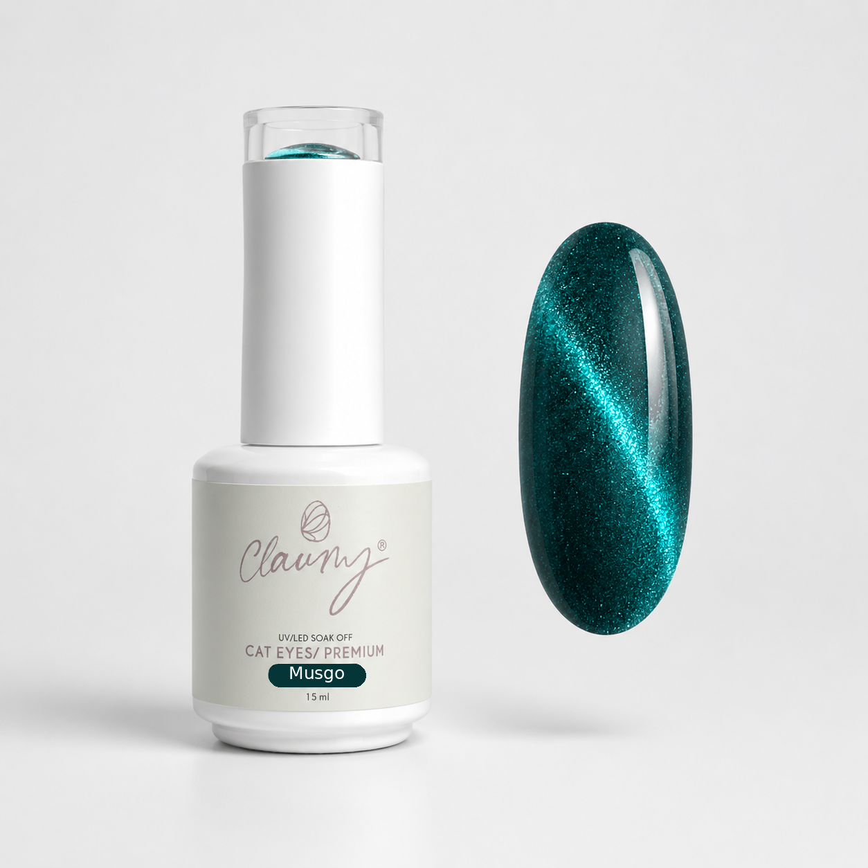 Premium Cat Eyes Musgo — Esmalte Magnético Emerald Green Claumy® 15ml
