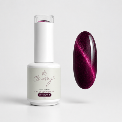 Premium Cat Eyes Amapola — Esmalte Magnético Midnight Purple Claumy® 15ml - Academia Claumy Velazquez