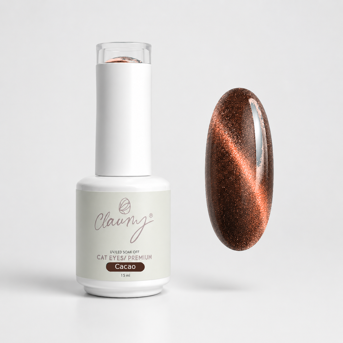 Premium Cat Eyes Cacao — Esmalte Magnético Brown Pearl Claumy® 15ml - Academia Claumy Velazquez