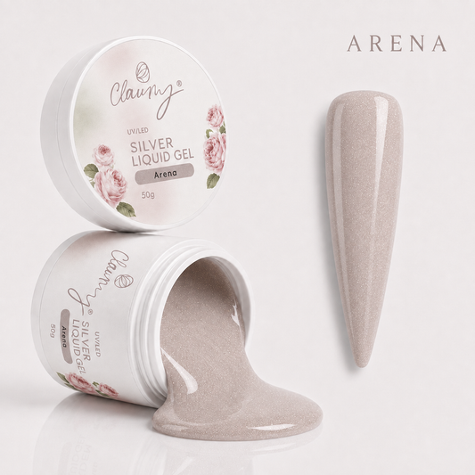 Silver Liquid Gel Arena — Gel Líquido Purpurina Plateada Claumy® 50g