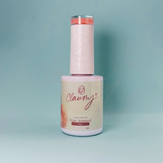 Base Diamond Dust  15 ml · Nude melocotón con destello cobre fino