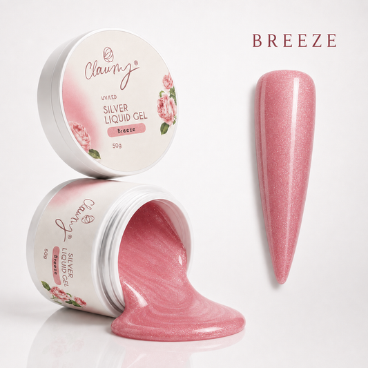 Silver Liquid Gel Breeze — Gel Líquido Purpurina Plateada Claumy® 50g