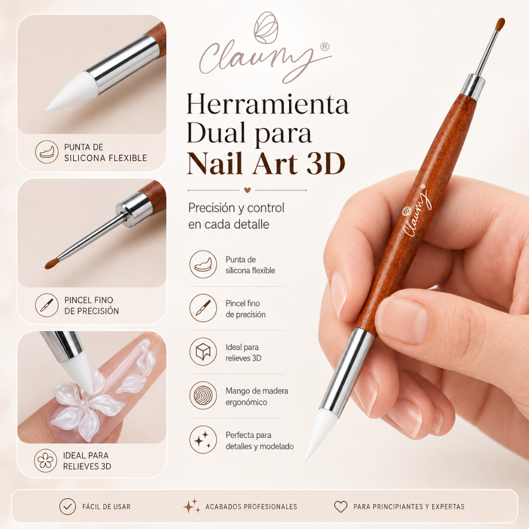 Pincel Doble Cabeza Carving Silicona Claumy® | Double Head Sculpting Brush - Academia Claumy Velazquez