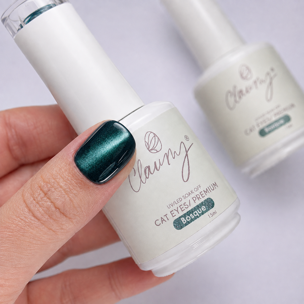 Premium Cat Eyes Bosque — Esmalte Magnético Emerald Green Claumy® 15ml