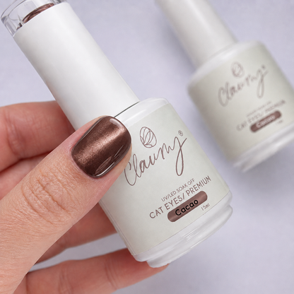 Premium Cat Eyes Cacao — Esmalte Magnético Brown Pearl Claumy® 15ml - Academia Claumy Velazquez