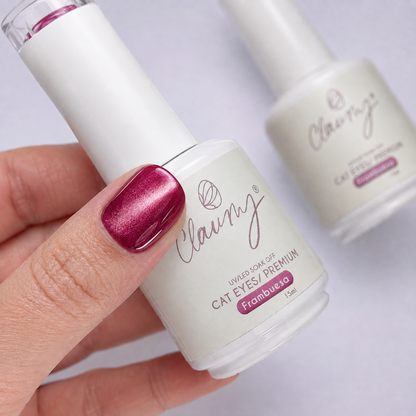 Premium Cat Eyes Frambuesa — Esmalte Magnético Pigeon Blood Claumy® 15ml - Academia Claumy Velazquez