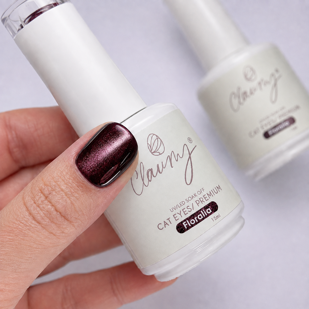 Premium Cat Eyes Floralia — Esmalte Magnético Midnight Purple Claumy® 15ml - Academia Claumy Velazquez