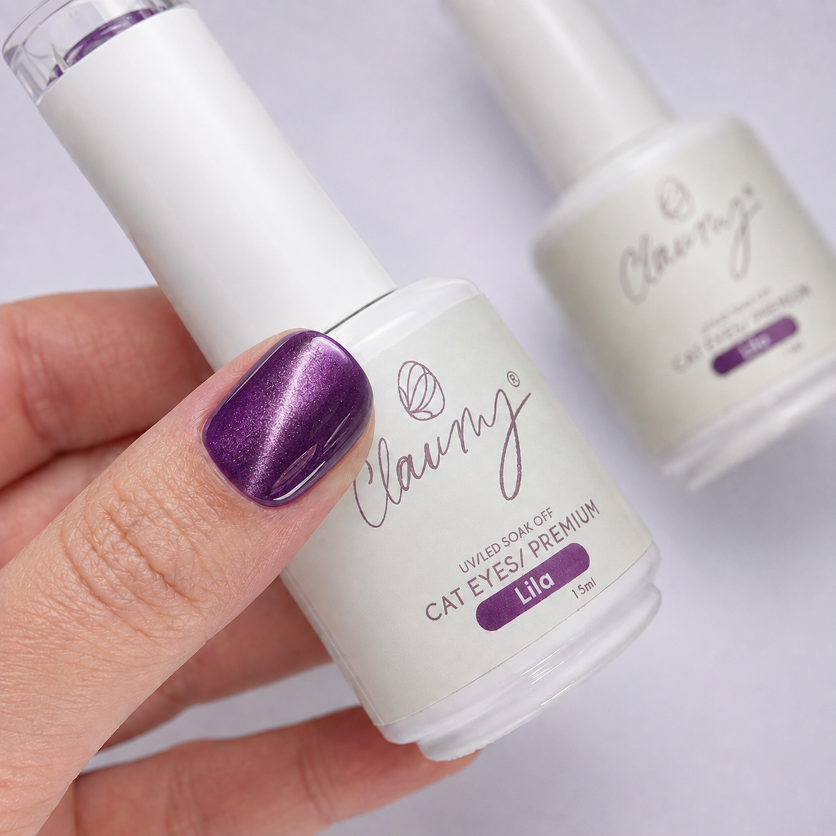 Premium Cat Eyes Lila — Esmalte Magnético Midnight Purple Claumy® 15ml - Academia Claumy Velazquez