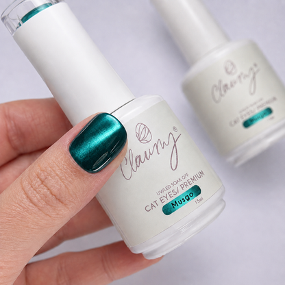Premium Cat Eyes Musgo — Esmalte Magnético Emerald Green Claumy® 15ml - Academia Claumy Velazquez