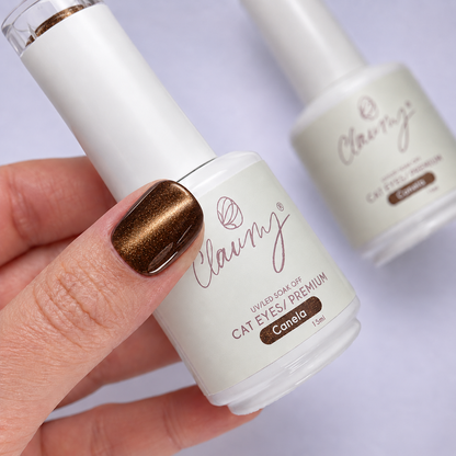 Premium Cat Eyes Canela — Esmalte Magnético Brown Pearl Claumy® 15ml - Academia Claumy Velazquez