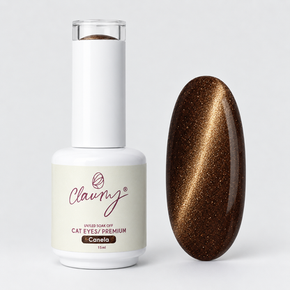 Premium Cat Eyes Canela — Esmalte Magnético Brown Pearl Claumy® 15ml - Academia Claumy Velazquez