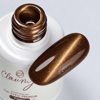 Premium Cat Eyes Canela — Esmalte Magnético Brown Pearl Claumy® 15ml - Academia Claumy Velazquez