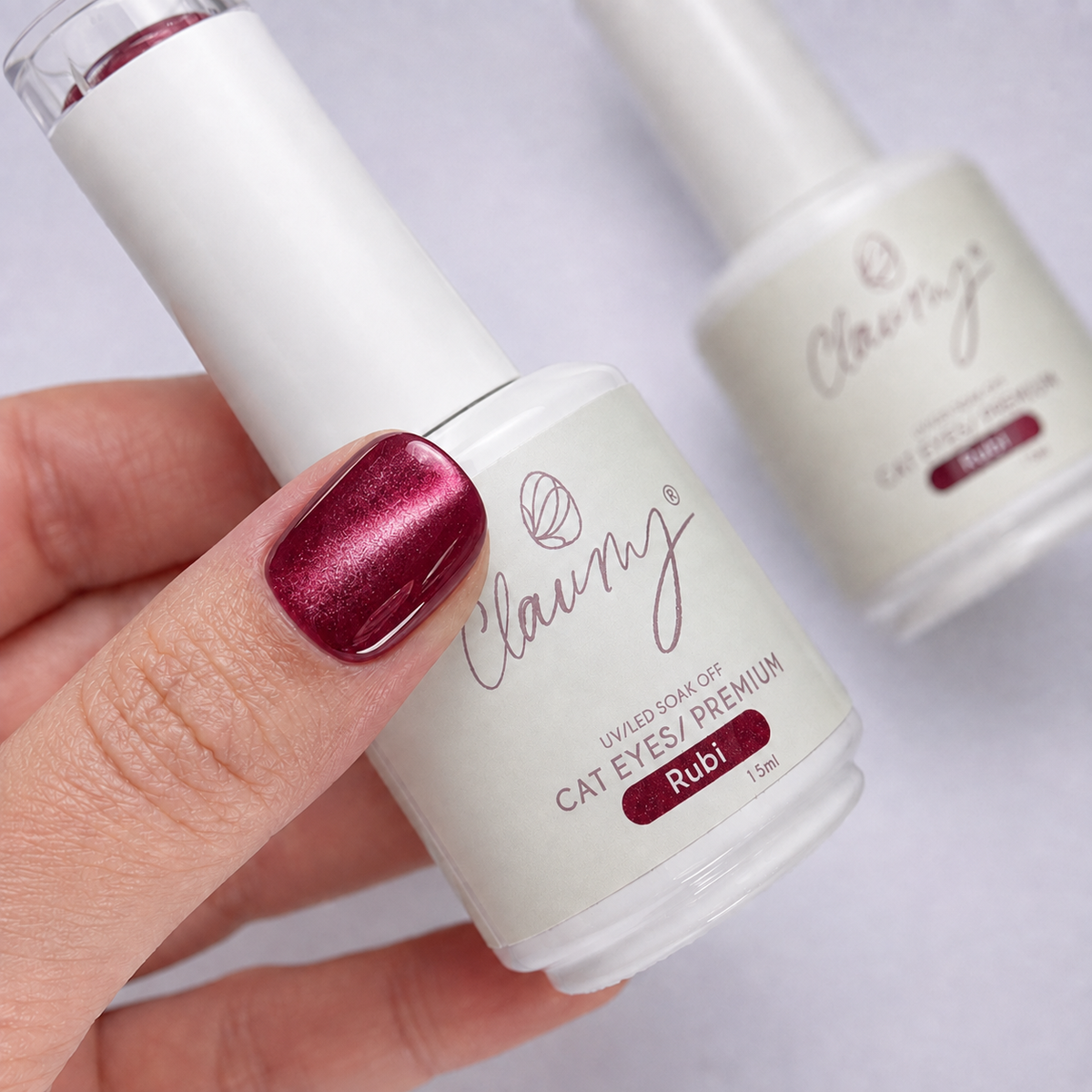 Premium Cat Eyes Rubi — Esmalte Magnético Pigeon Blood Claumy® 15ml