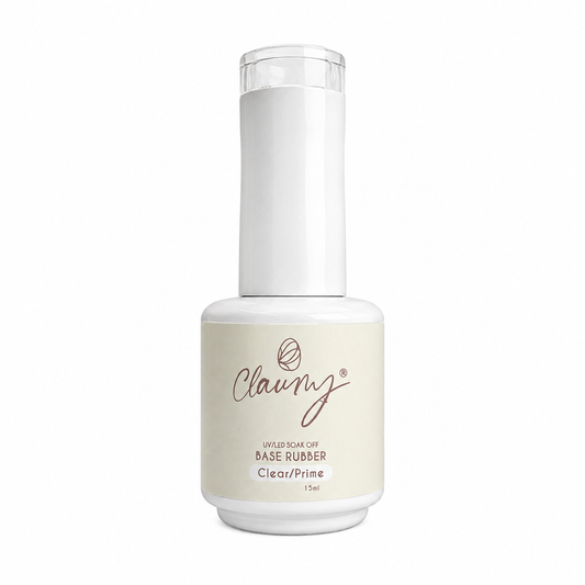 Base Rubber Clear/ Prime— Base y Prebase Rubber Dura Profesional Claumy® 15ml - Academia Claumy Velazquez