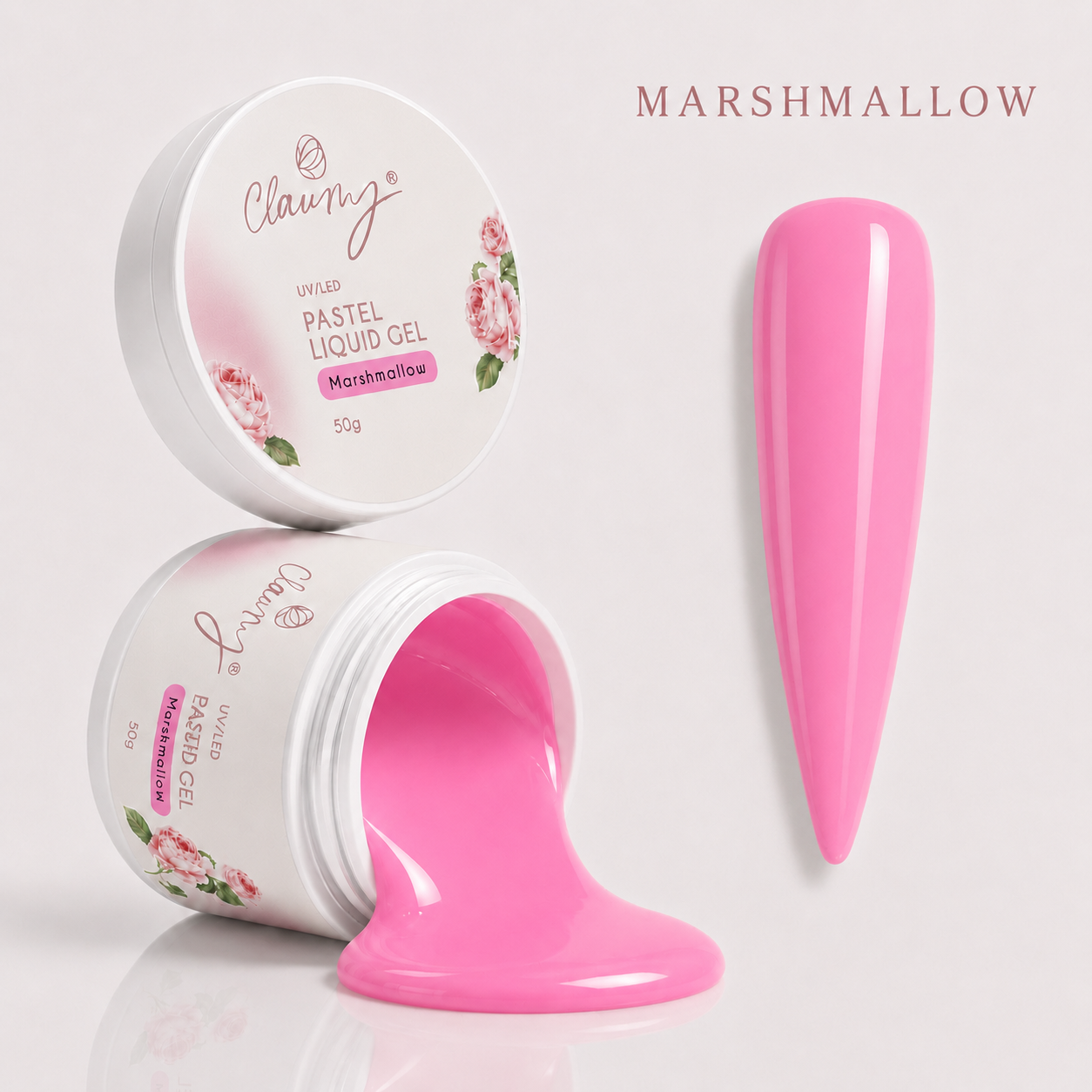 Pastel Liquid Gel Marshmallow — Gel Líquido Construcción Profesional Claumy® 50g