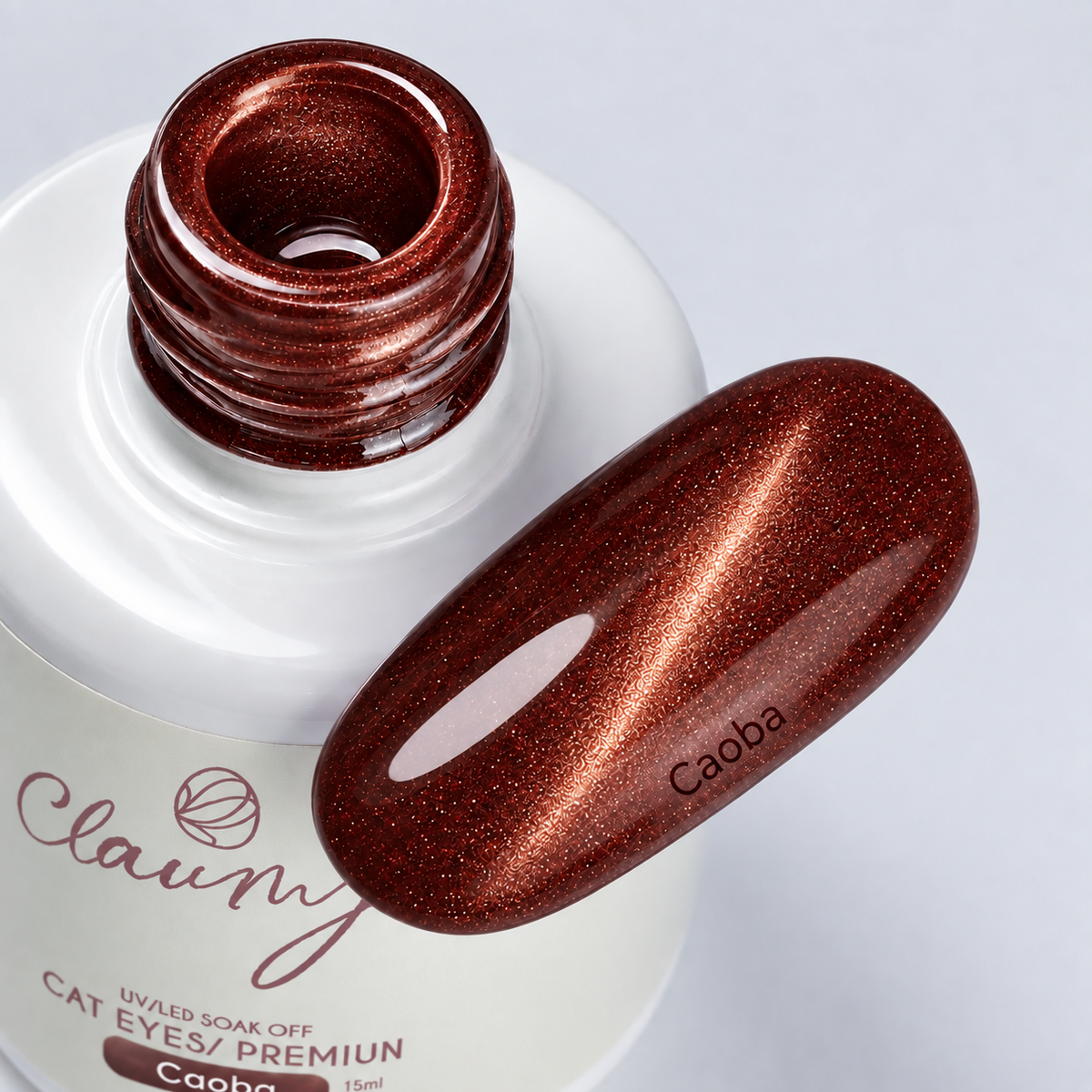 Premium Cat Eyes Caoba — Esmalte Magnético Brown Pearl Claumy® 15ml - Academia Claumy Velazquez