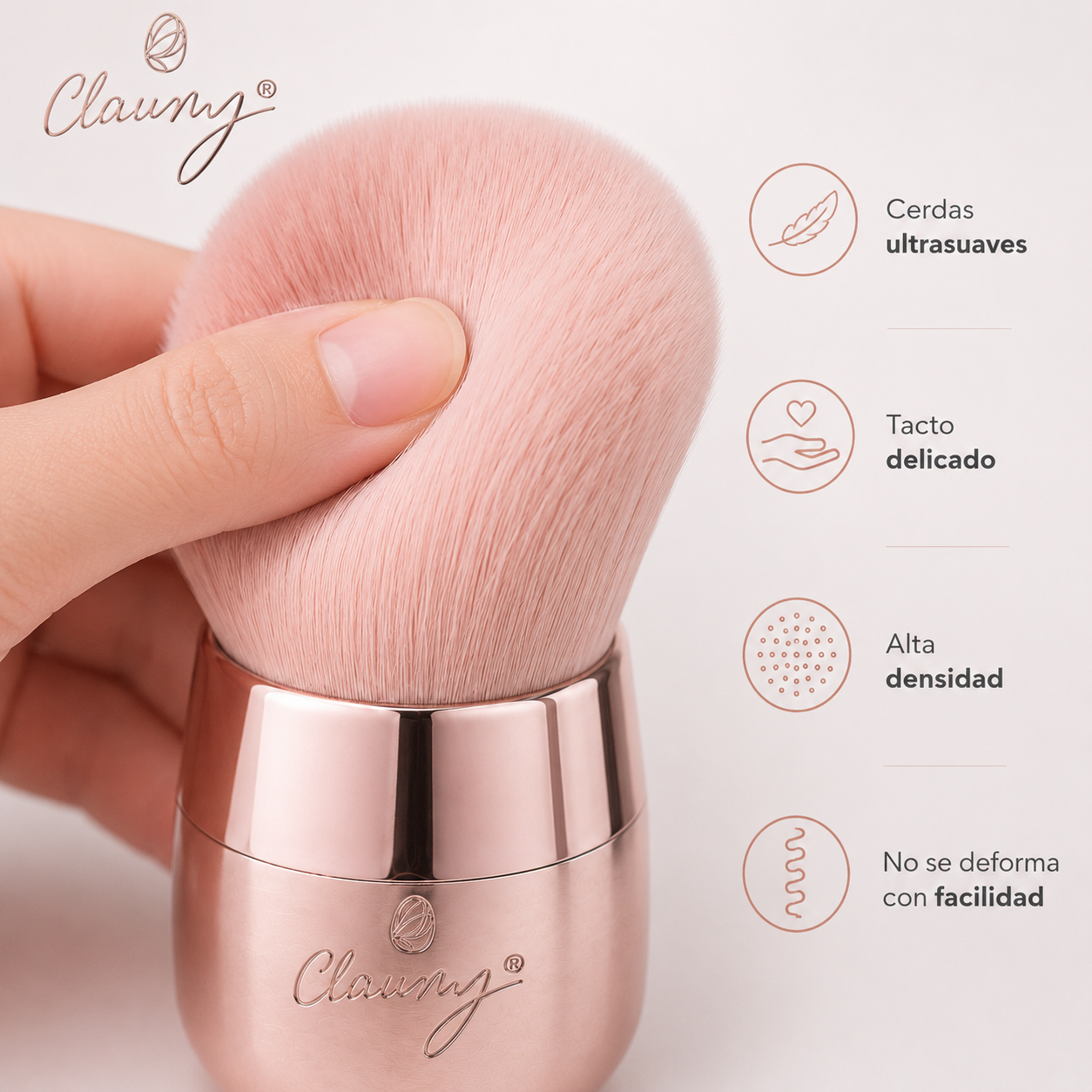 Brocha Quitapolvo Claumy – Cerdas Ultrasuaves para Manicura Profesional