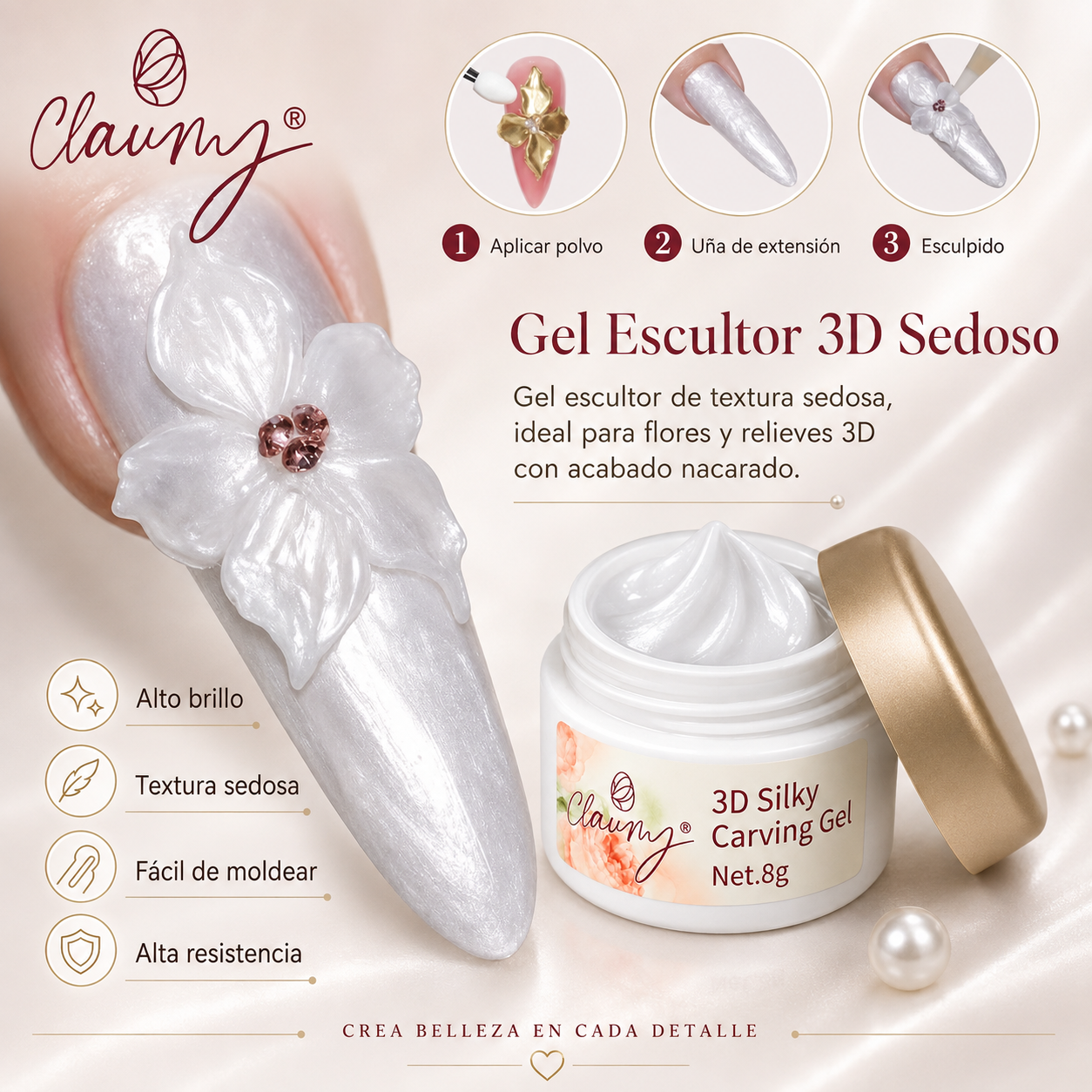 3D Carving Gel Claumy® — Silky Style | Gel de Escultura Profesional - Academia Claumy Velazquez