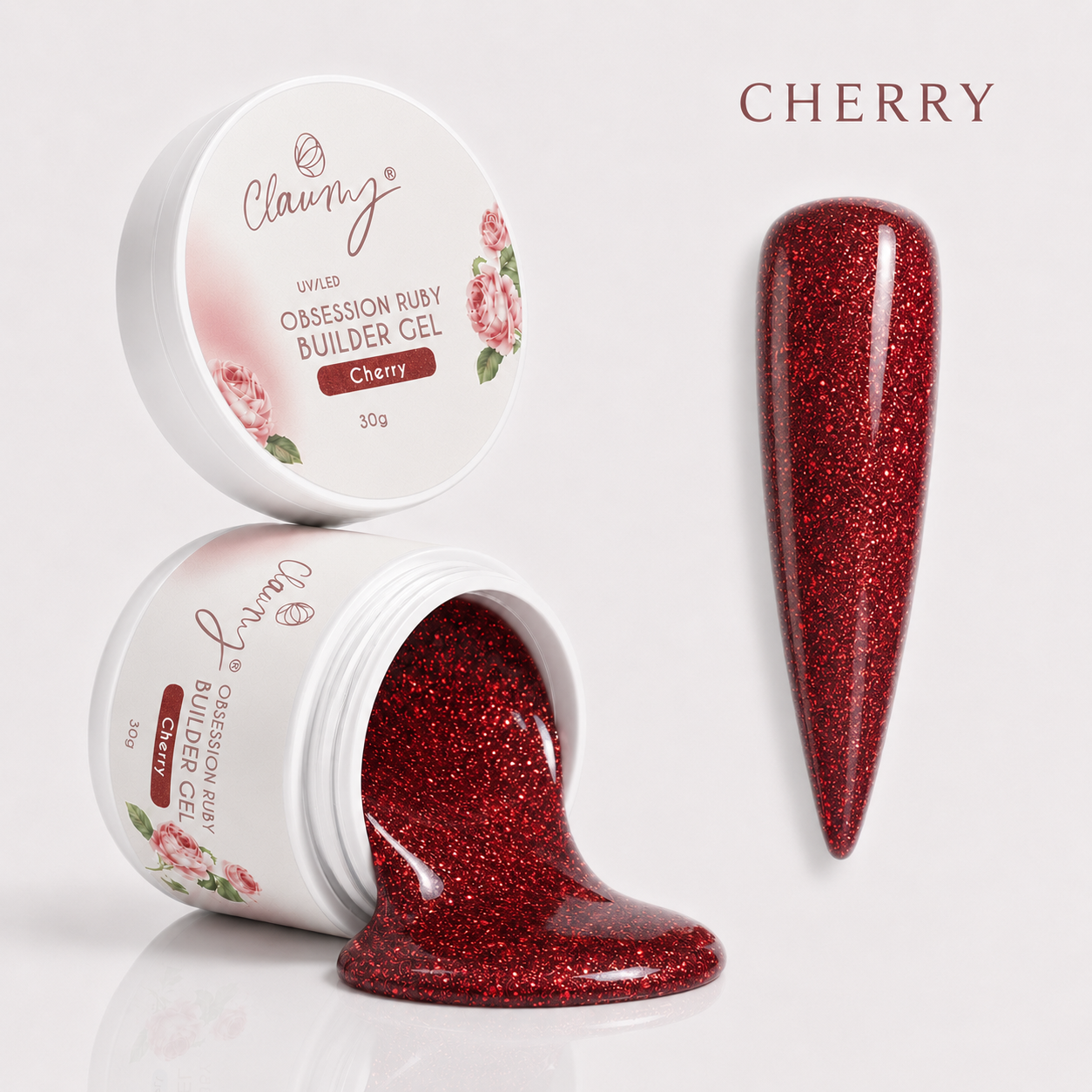 Cherry Obsession Claumy - Builder Gel 30g - Academia Claumy Velazquez