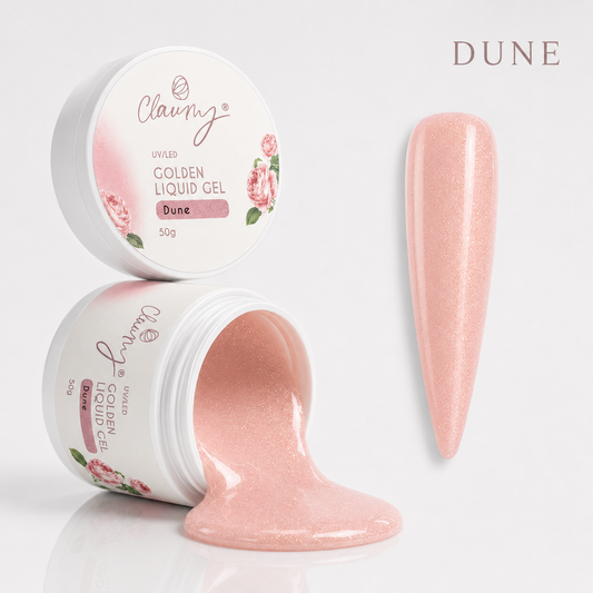 Golden Liquid Gel Dune — Gel Líquido Purpurina Dorada Claumy® 50g - Academia Claumy Velazquez