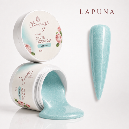 Silver Liquid Gel Lapuna — Gel Líquido Purpurina Plateada Claumy® 50g