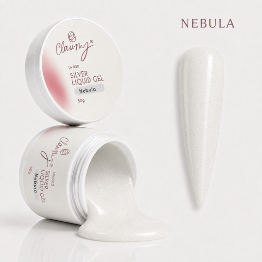 Silver Liquid Gel Nebula — Gel Líquido Purpurina Plateada Claumy® 50g - Academia Claumy Velazquez