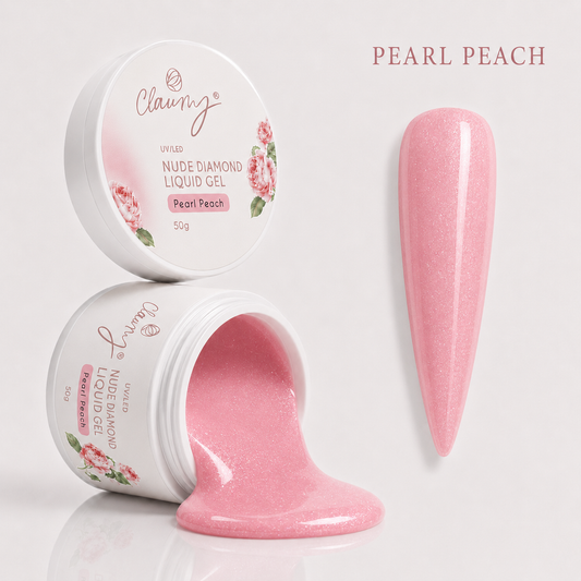 Nude Diamond Liquid Gel Pearl Peach — Gel Líquido Diamante Claumy® 50g