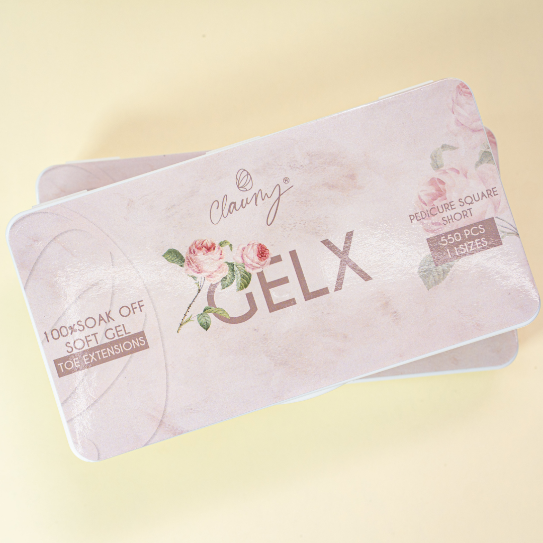 Gel  X Cuadrados Cortos Pedicura Claumy