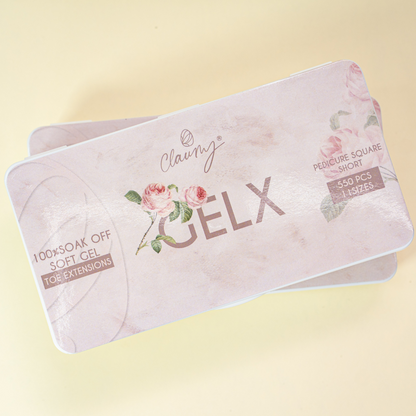 Gel  X Cuadrados Cortos Pedicura Claumy