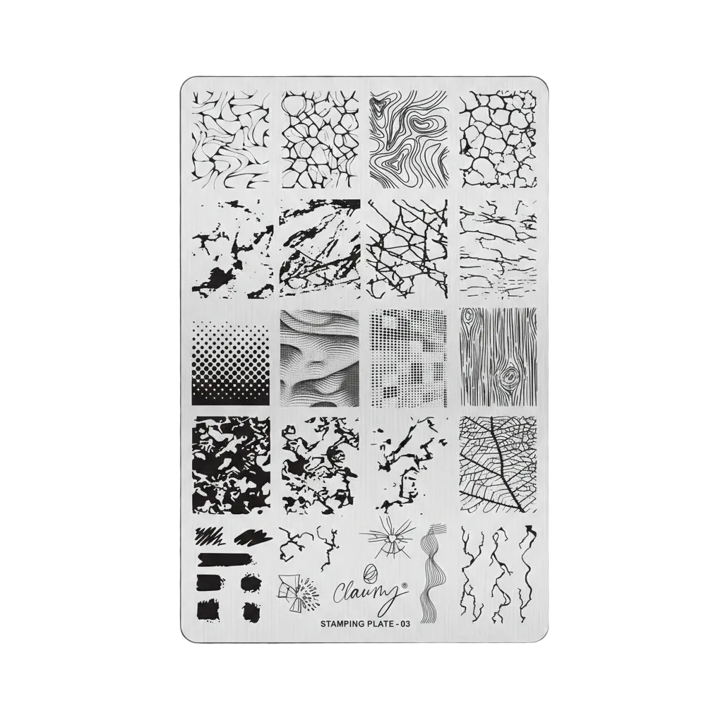Placas de stamping reutilizables con grabado profesional 🧩 Claumy® Stamping Plates Precision