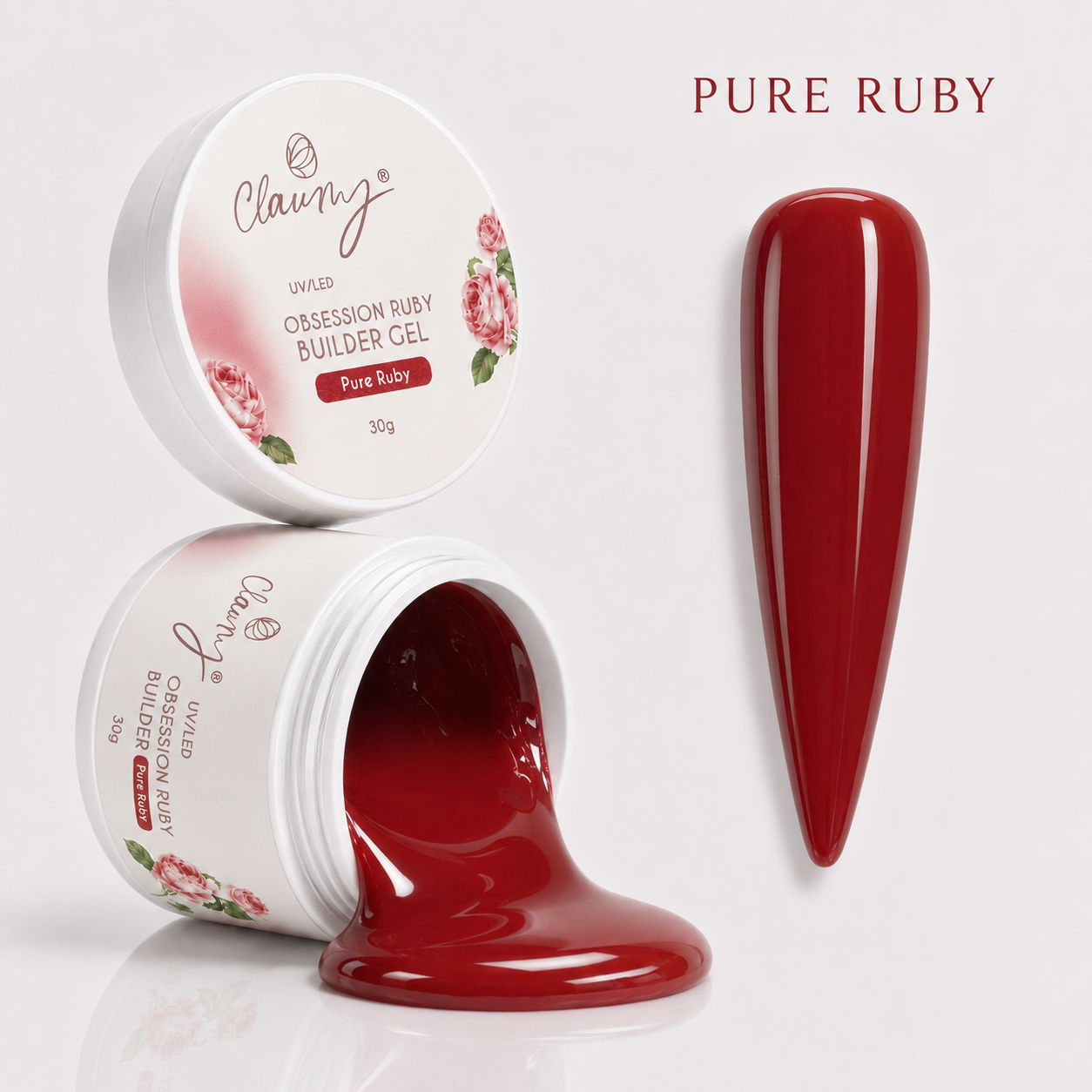 Pure Ruby – OBSESSION RUBY Claumy Builder Gel 30g - Academia Claumy Velazquez