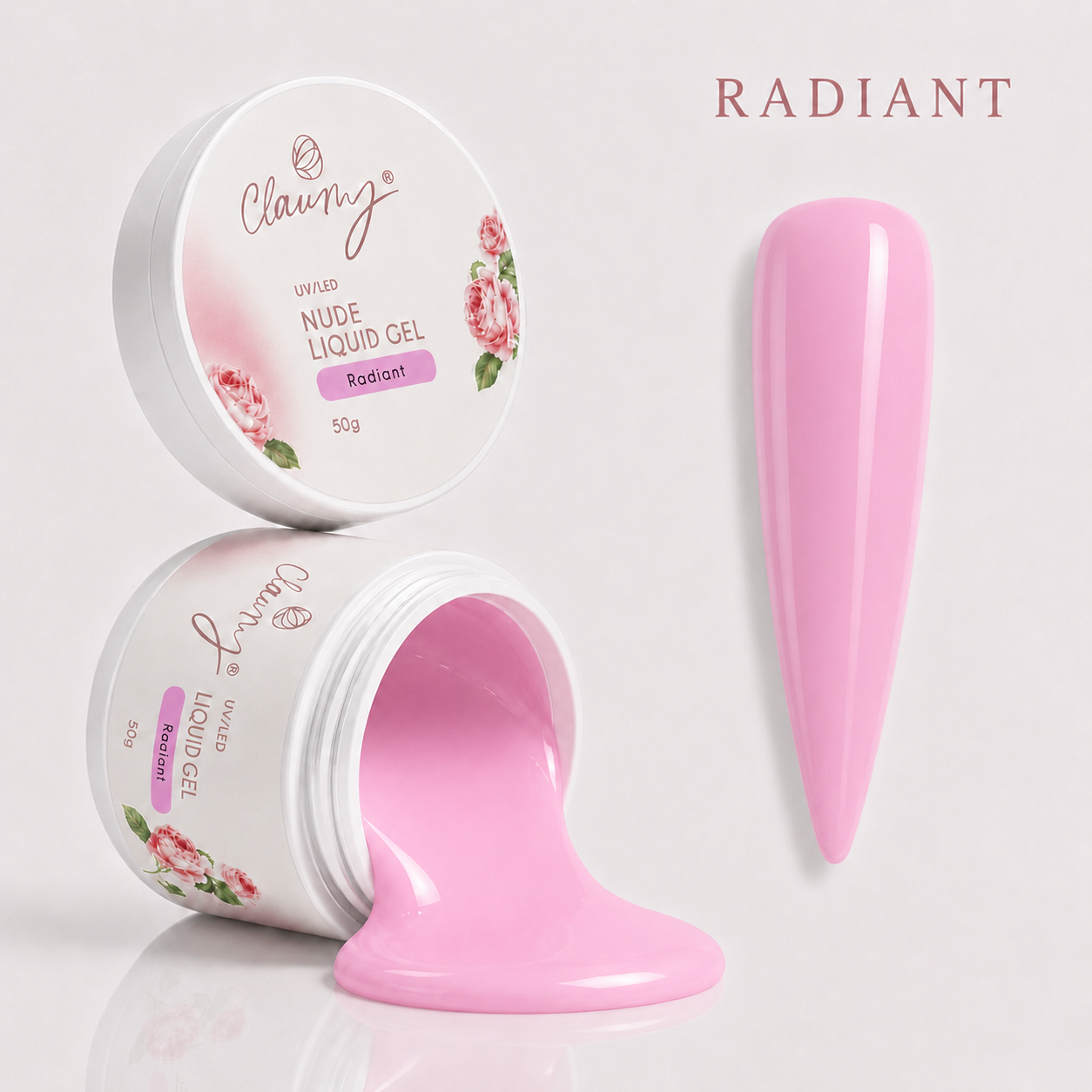 Nude Liquid Gel Radiant — Gel Líquido Construcción Profesional Claumy® 50g