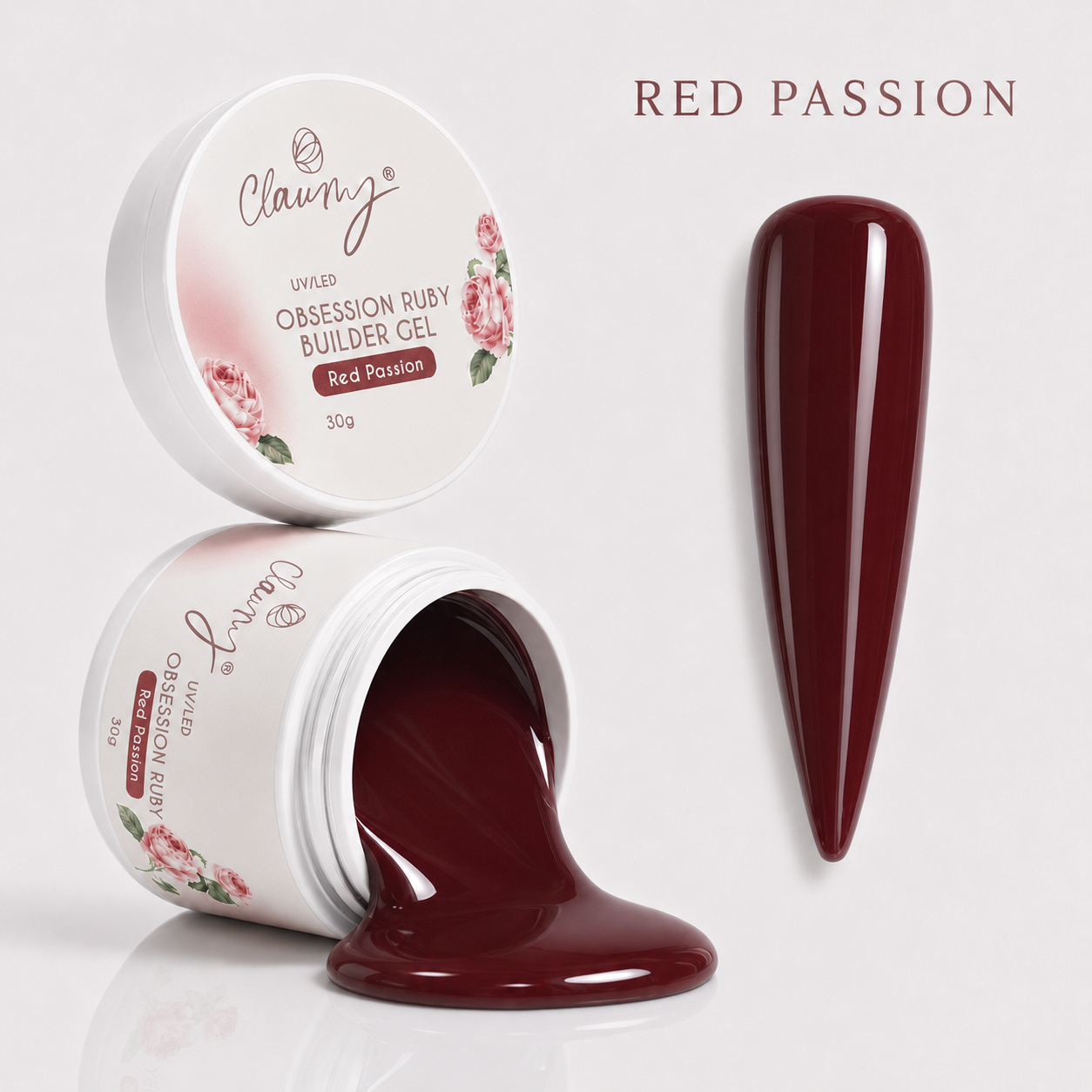 Red Passion – OBSESSION RUBY Claumy Builder Gel 30g - Academia Claumy Velazquez