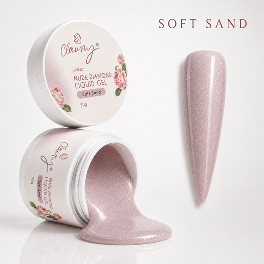 Nude Diamond Liquid Gel Soft Sand — Gel Líquido Diamante Claumy® 50g