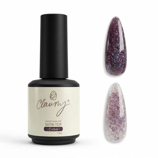 SATIN TOP – CUBA Top Coat efecto aurora sutil Claumy – 15 g