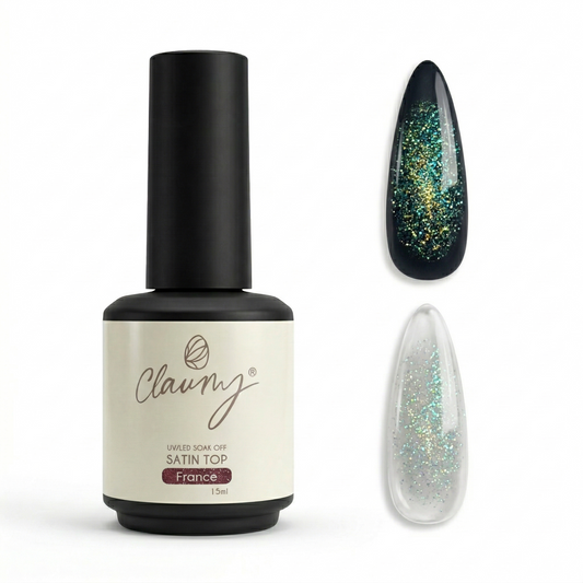 SATIN TOP – FRANCE Top Coat aurora elegante Claumy – 15 g
