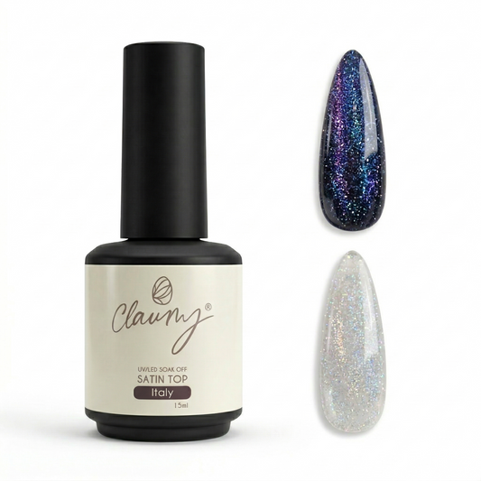 SATIN TOP – ITALY Top Coat efecto satinado aurora Claumy – 15 g