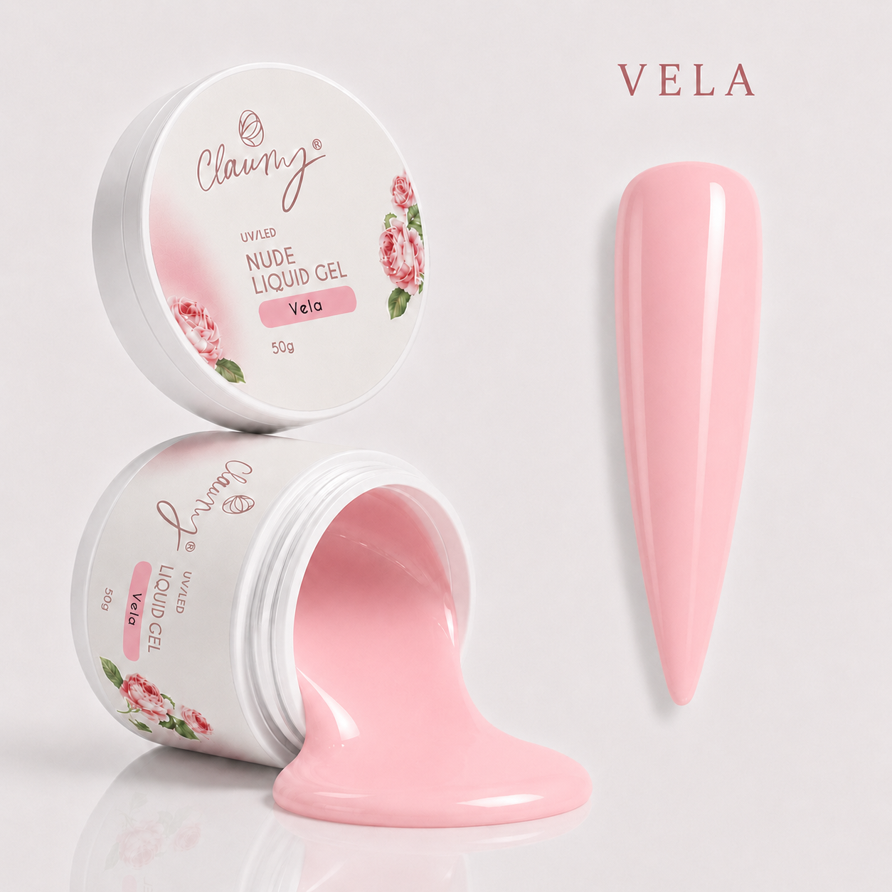 Nude Liquid Gel Vela — Gel Líquido Construcción Profesional Claumy® 50g