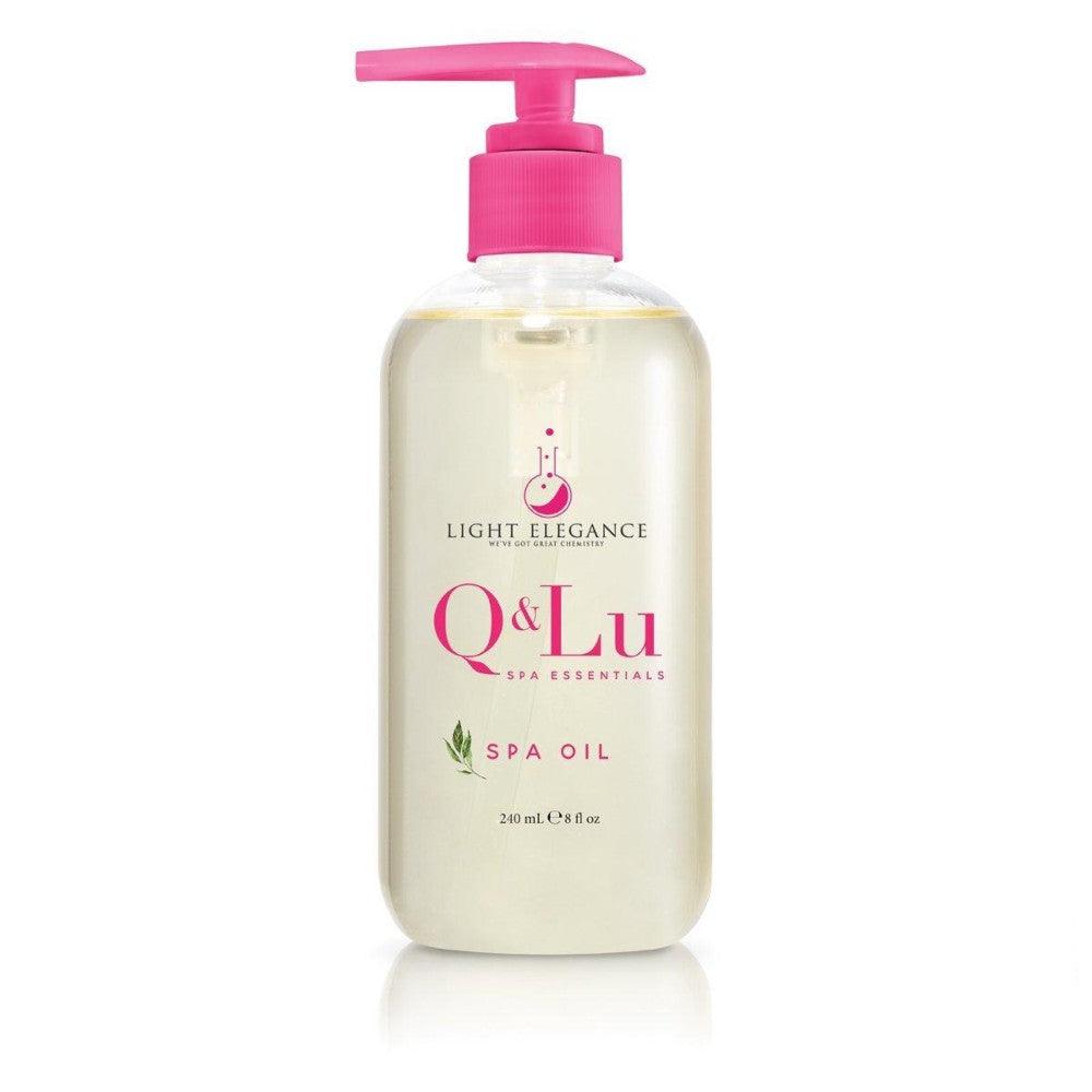 Light Gray Q&LU SPA OIL- ACEITE DE MASAJE SPA 240 g