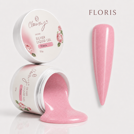 Silver Liquid Gel Floris — Gel Líquido Purpurina Plateada Claumy® 50g - Academia Claumy Velazquez